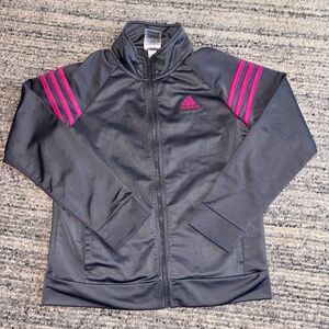 Adidas Gray Jacket With Pink Accents